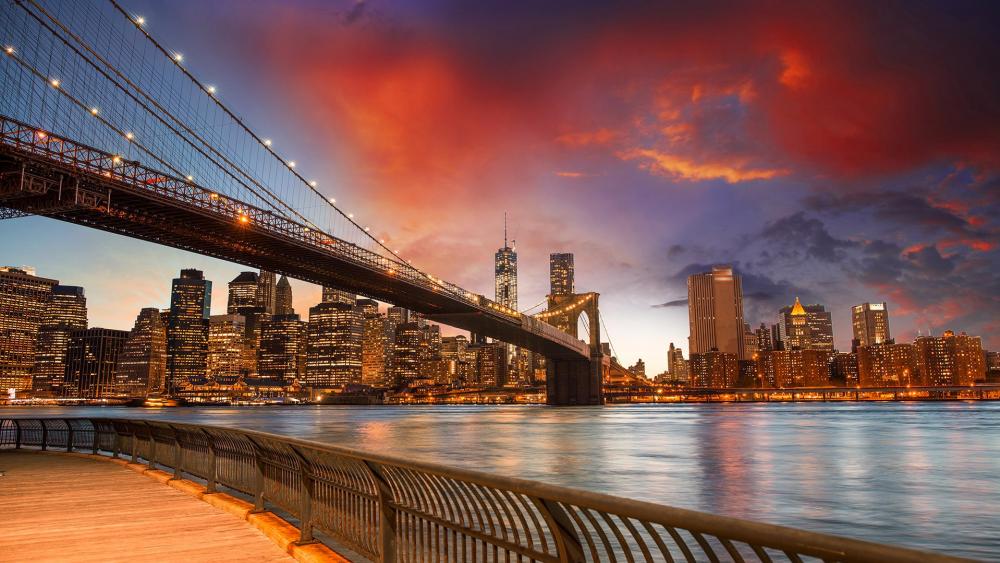 Brooklyn Bridge from Brooklyn Bridge Park - backiee