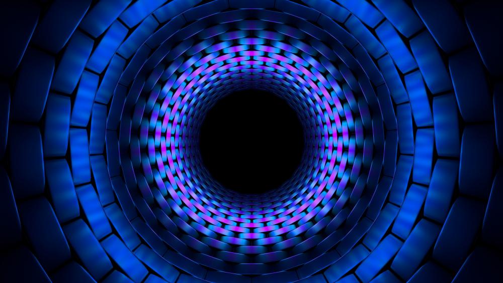 3D blue circle fractal wallpaper
