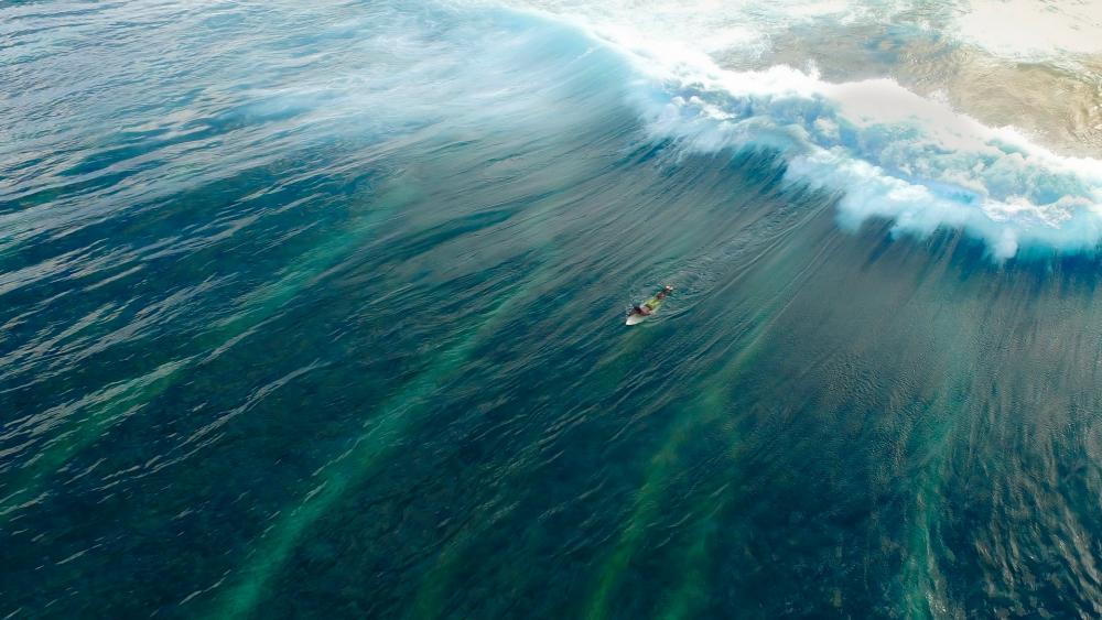 Surfing - Aerial photography wallpaper