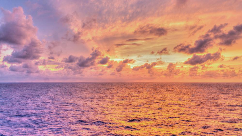 Sunset reflection in water wallpaper