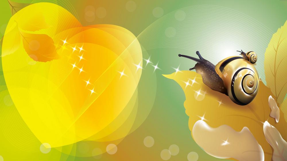 Snail on the back of the snail wallpaper