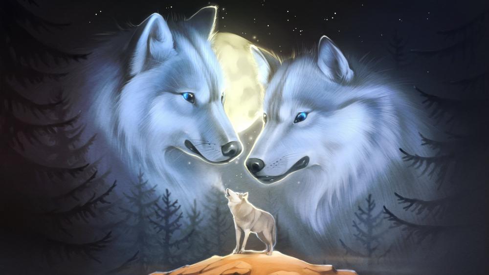 Wolf howling wallpaper