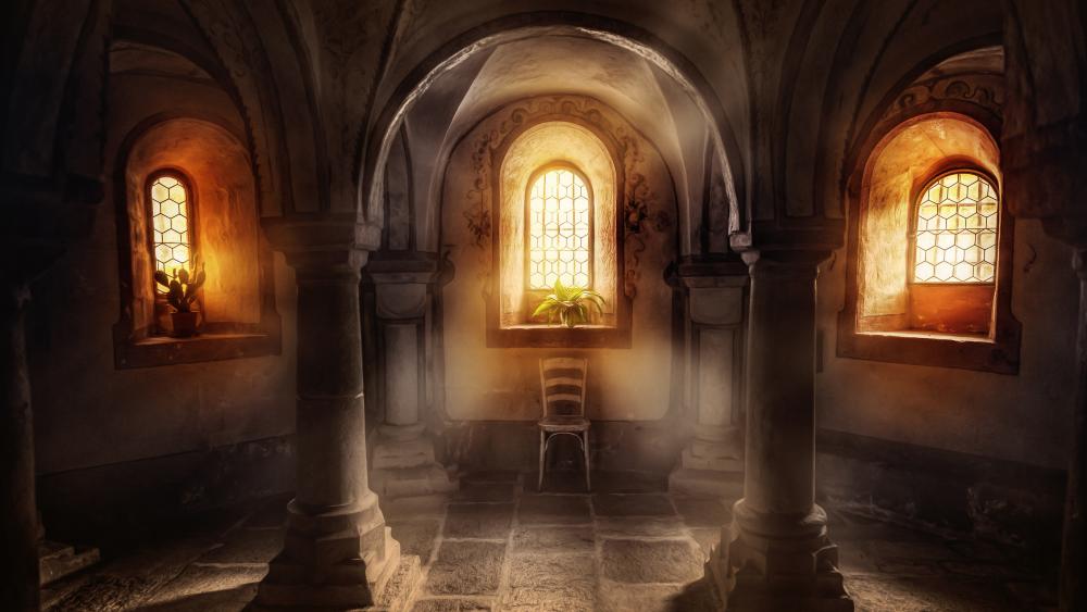 Gothic interior wallpaper