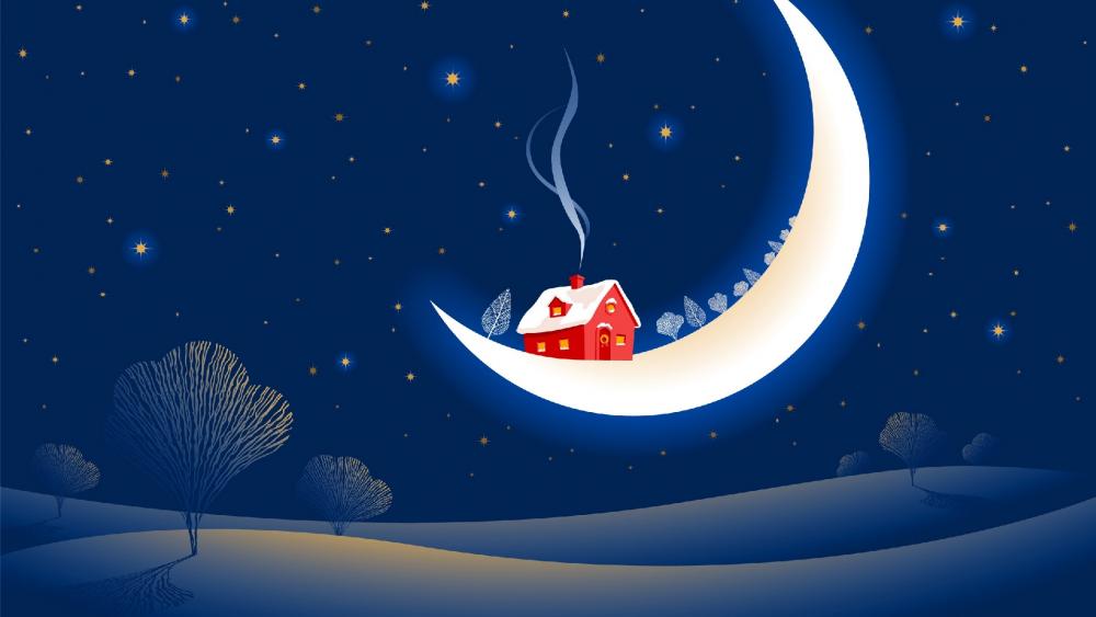 House on the moon wallpaper