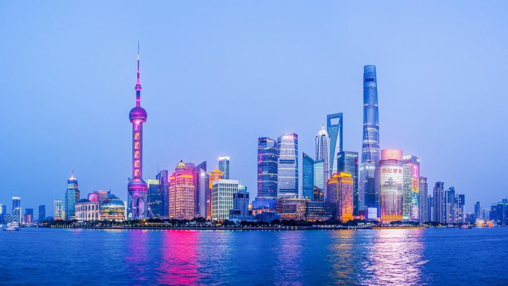 Shanghai skyline wallpaper