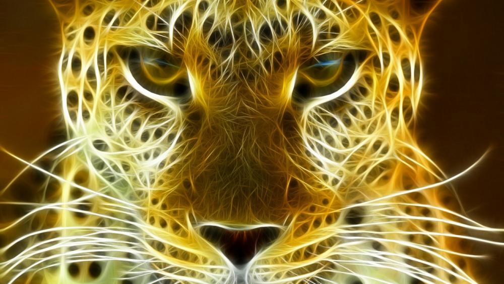 Burning leopard wallpaper