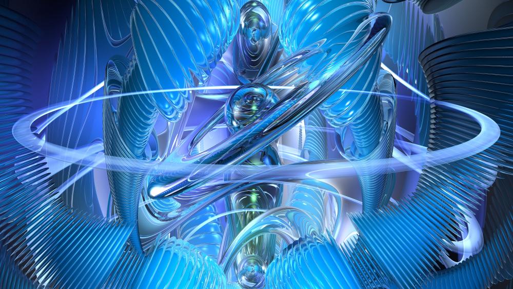 Blue fractal art wallpaper