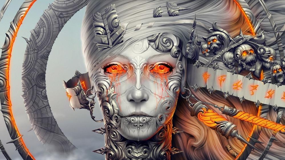 Supernatural alien woman face wallpaper
