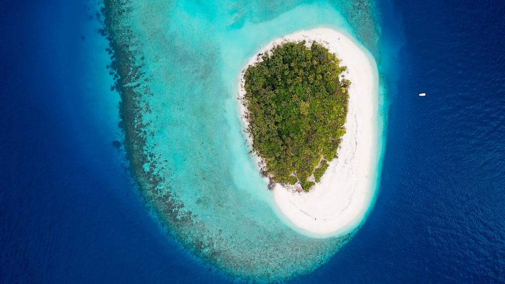 Maldive Islands Drone view wallpaper - backiee