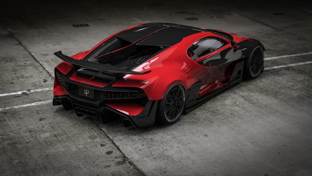 Red and black Bugatti Divo 2018 wallpaper