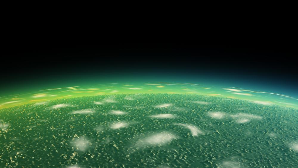 Alien green planet wallpaper