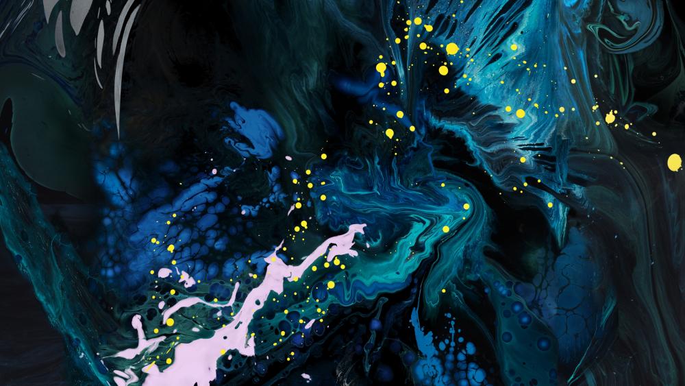Blue splash abstract art wallpaper