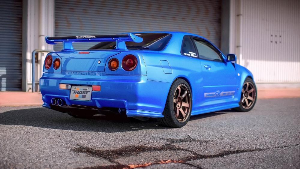 Blue Nissan Skyline GT-R wallpaper