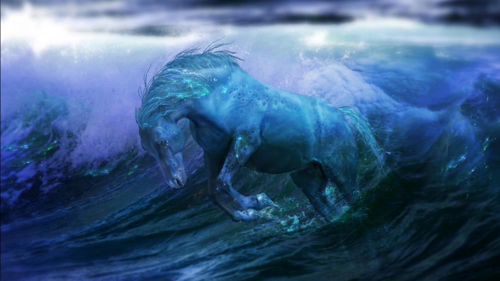 Sea horse - Fantasy art wallpaper