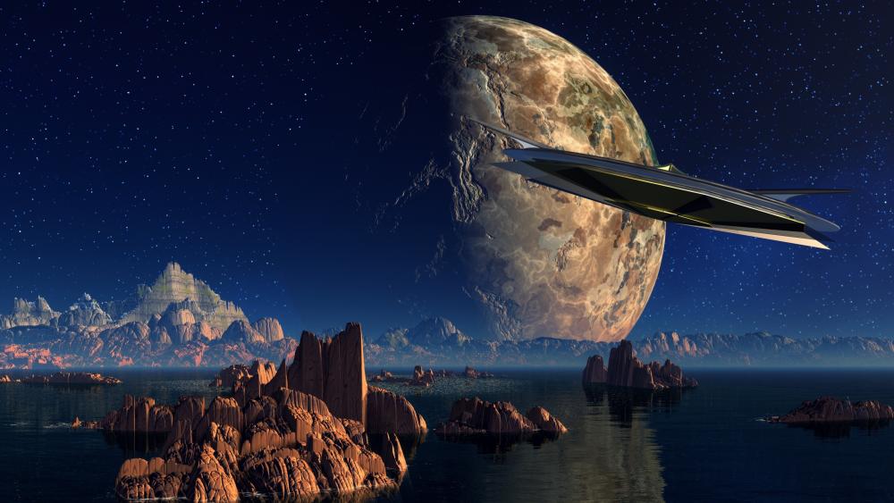 Scifi landscape wallpaper