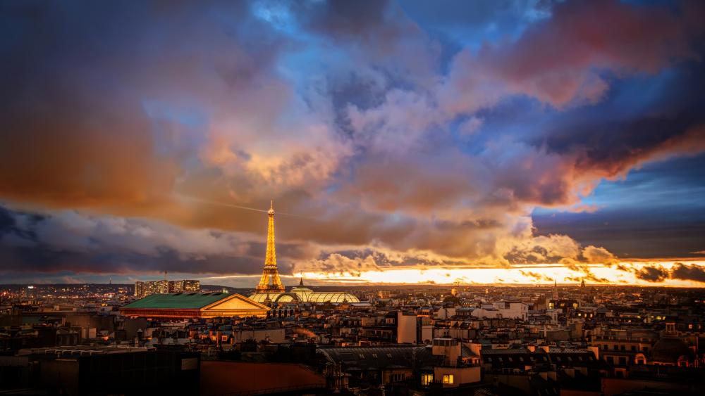 Paris skyline with the Eiffel Tower wallpaper