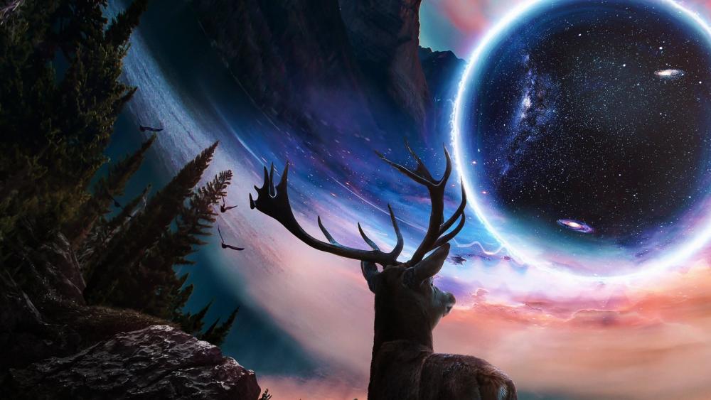 Vision of a deer wallpaper