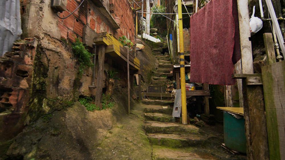 Brazilian favela alley in Rio De Janeiro wallpaper