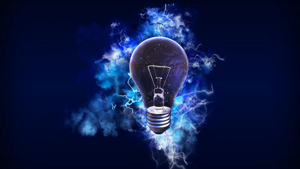 Blue lightbulb wallpaper