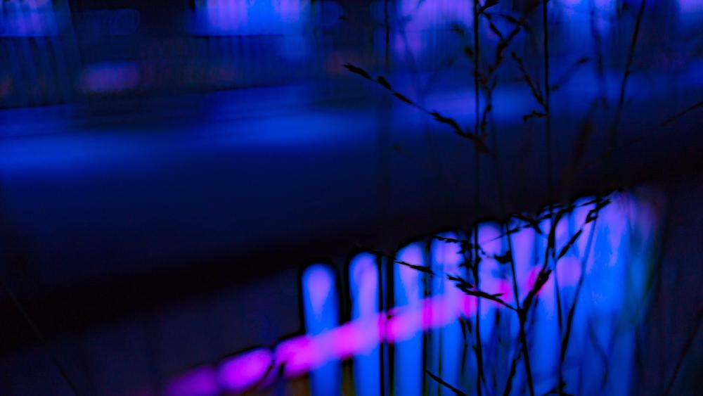 Blurred neon fence wallpaper
