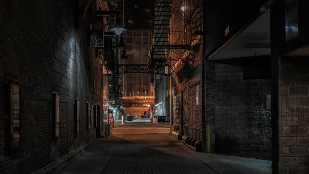 Alley at night (Chicago) wallpaper