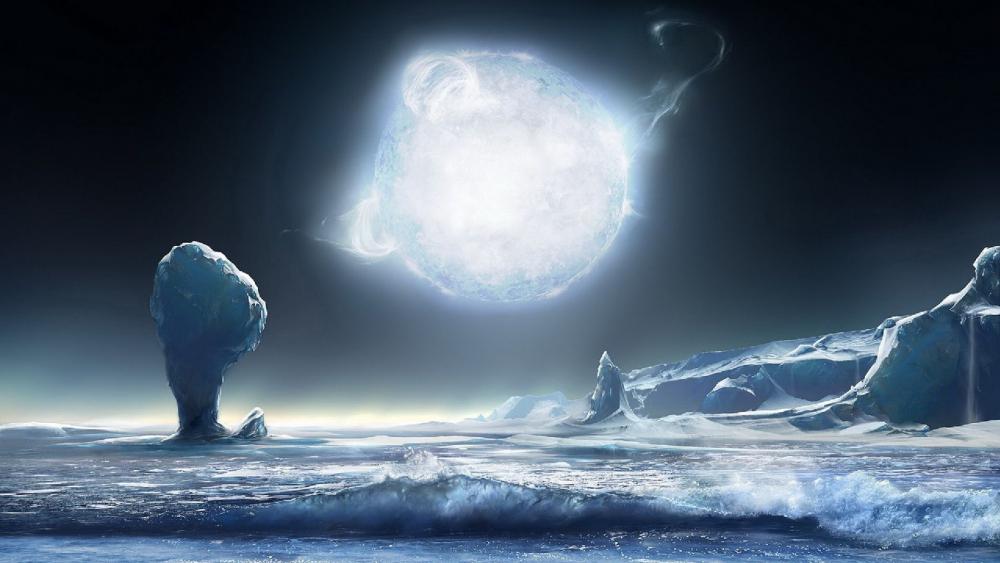 Icy planet wallpaper