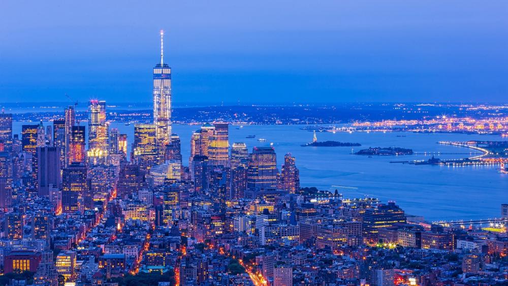 Lower Manhattan skyline wallpaper