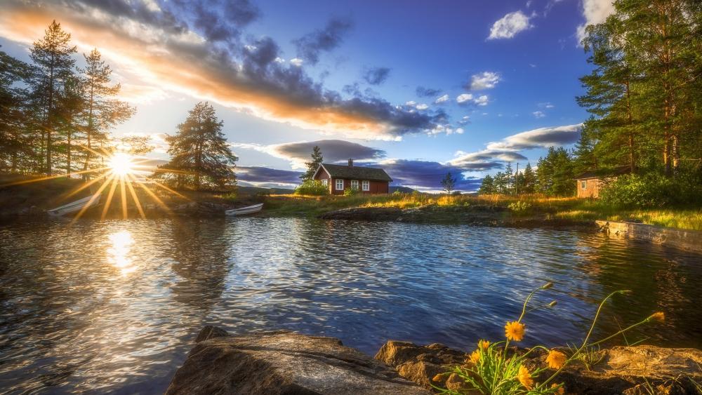 Sunrise at Ringerike wallpaper