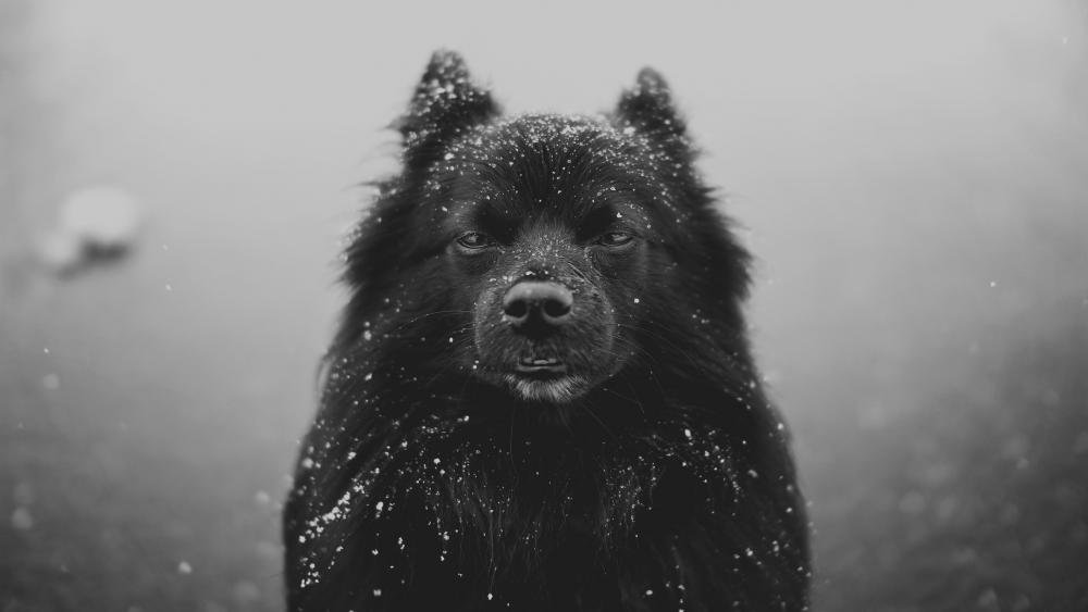 Snowy Schipperke dog wallpaper