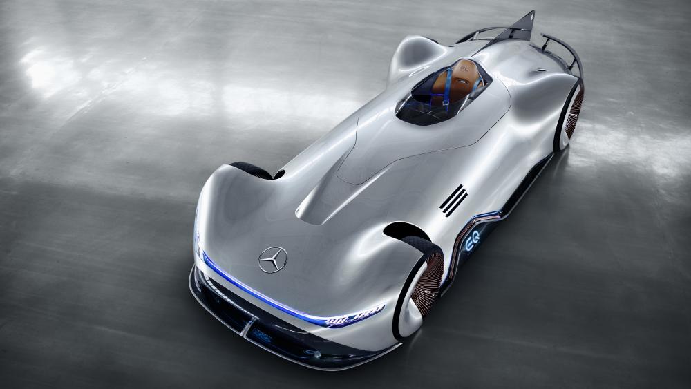 Mercedes Benz Vision EQ Silver Arrow from above wallpaper