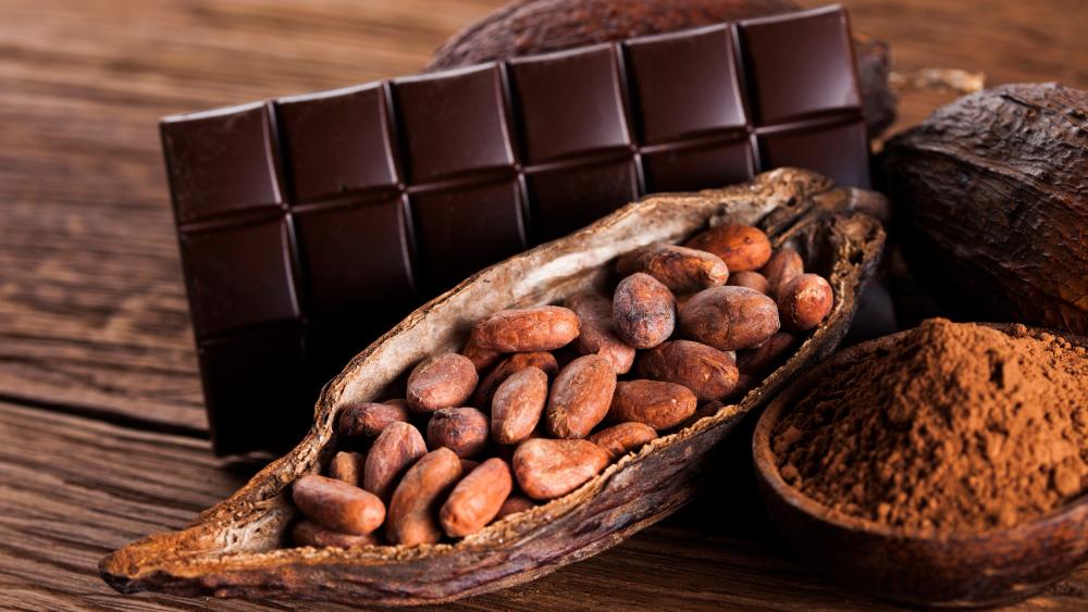 Chocolate and cocoa beans wallpaper