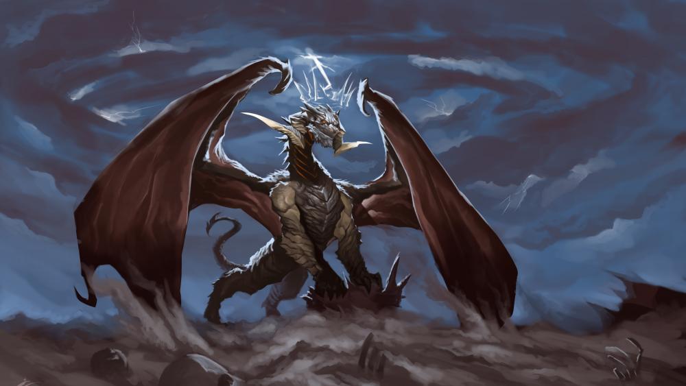 Dragon illustration wallpaper