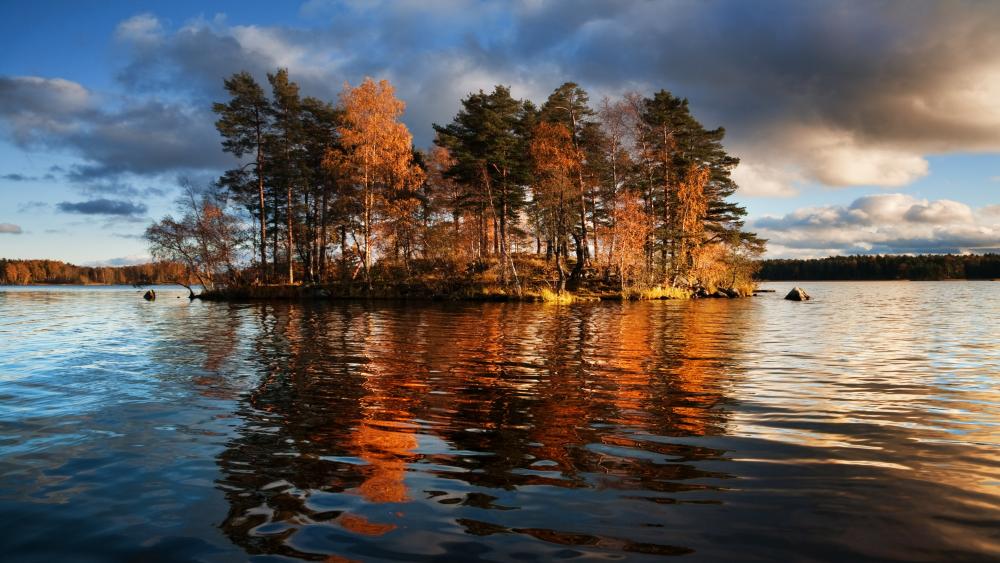 Island on the Ladoga Lake wallpaper