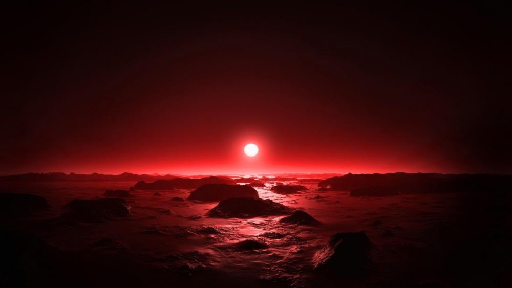 Red moonlight wallpaper