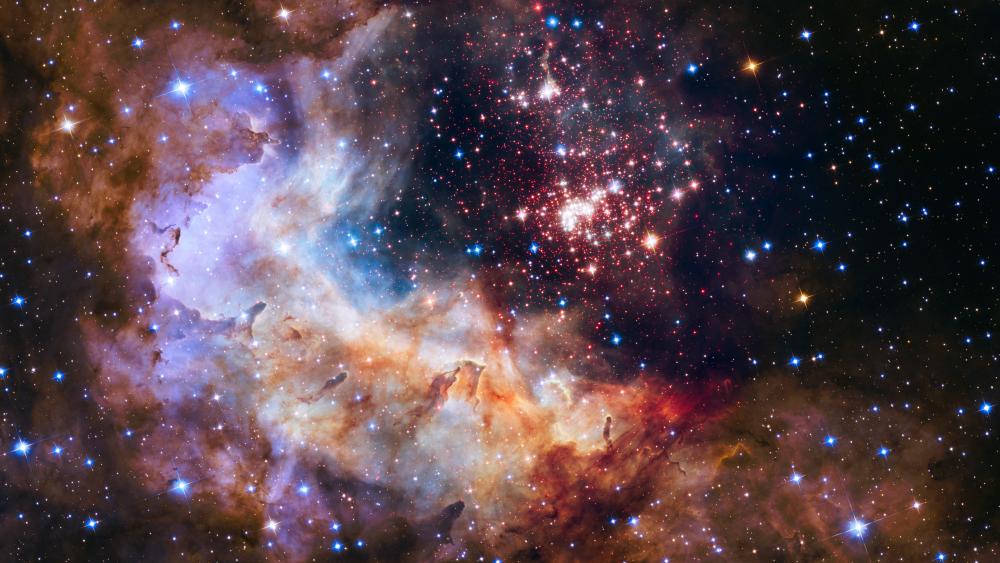 NASA Unveils Celestial Fireworks as Official Hubble 25th Anniversary Image wallpaper