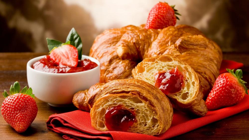 Strawberry Croissant wallpaper - backiee