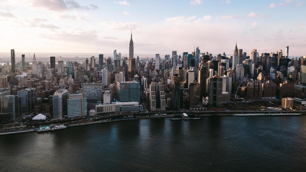 Manhattan Skyline from the Sky wallpaper