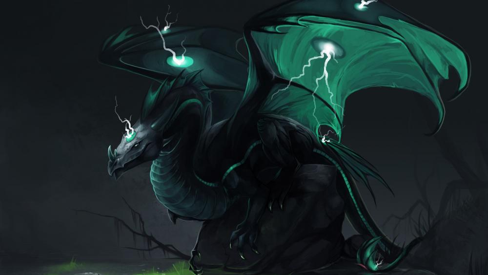 Green dragon wallpaper