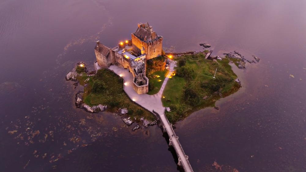 Eilean Donan Castle aerial photography wallpaper