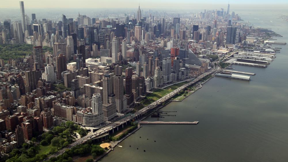 Aerial View of NYC wallpaper
