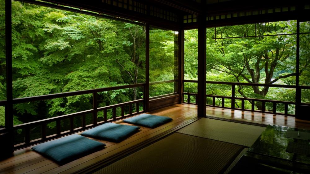 Japanese Tea Room in Kyoto wallpaper