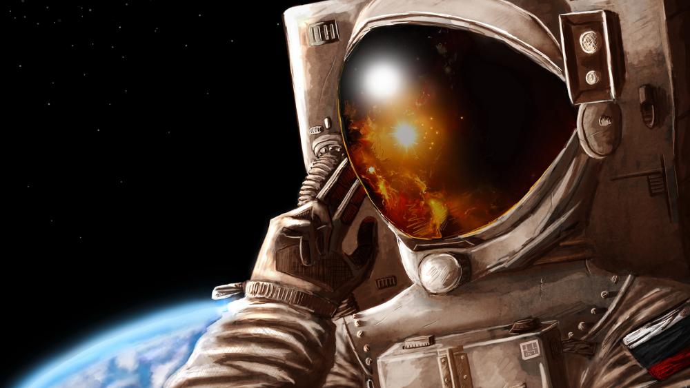 Astronaut on the space graphics wallpaper