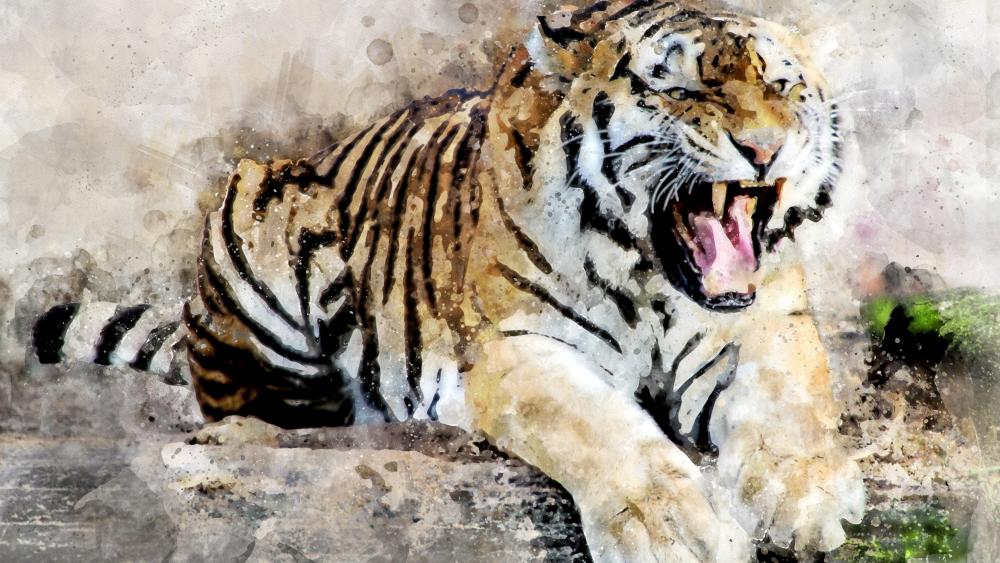 Abstract tiger wallpaper
