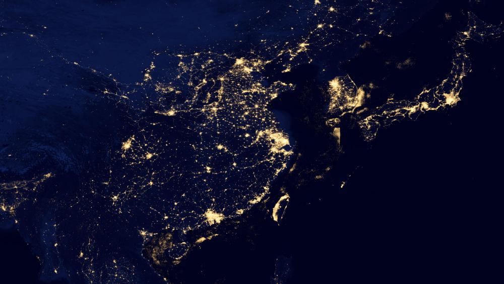Night Lights of China, Japan and South Korea v2012 wallpaper