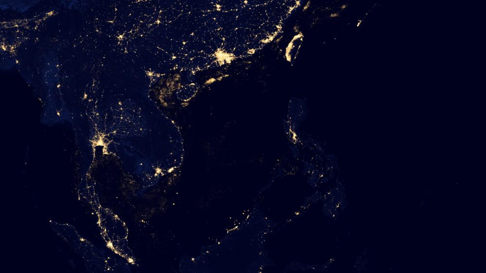 Night Lights in Southeast Asia v2012 wallpaper