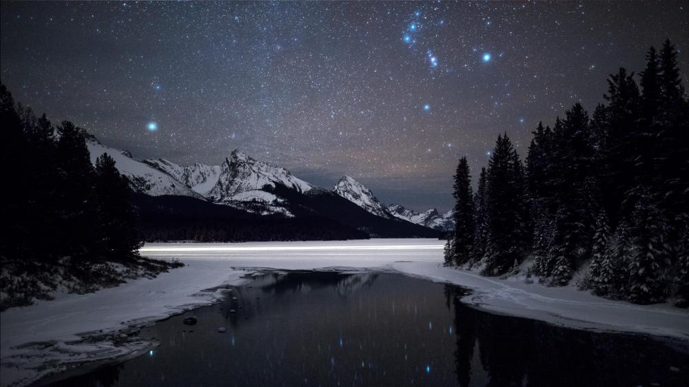 Maligne Lake Jasper National Park Alberta Canada wallpaper