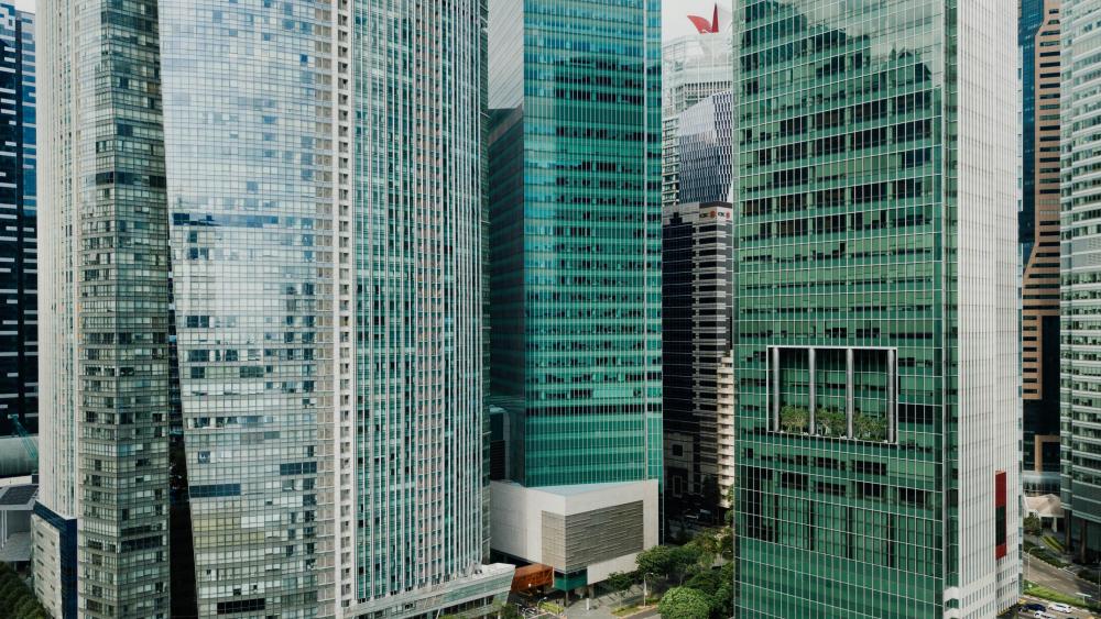Skyscrapers in Downtown Singapore wallpaper