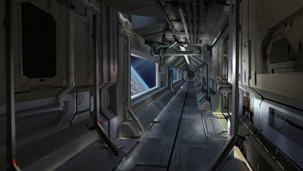Sci-Fi Spaceship Interior Concept Art wallpaper