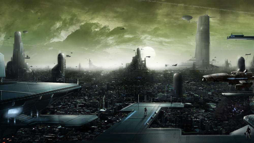 Sci-fi city wallpaper