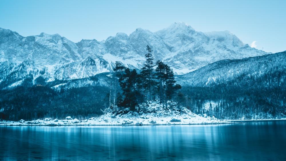 The Zugspitze and the Lake Eibsee wallpaper